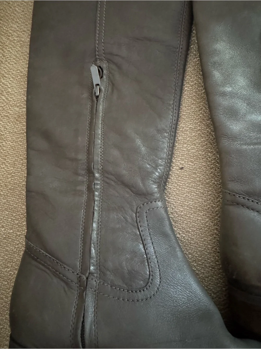 Sam Edelman Gray Over-the-Knee Leather Riding Boots